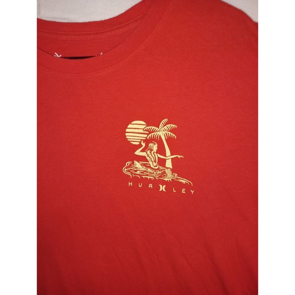 Hurley Rising Swell T-Shirt Mens Size XL Red Graphic USA - Picture 5 of 8